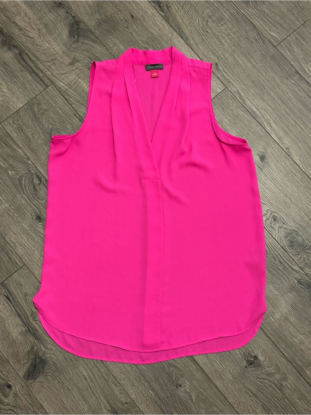 Vince Camuto Sleeveless V-Neck Tank - Hot Pink